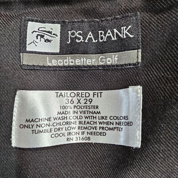 Jos A. Bank MENS SIZE 36X29 Leadbetter Golf Pants Navy Tailored Slacks Athletic - Picture 10 of 11